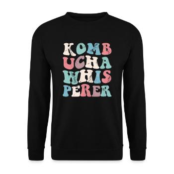 Kombucha Whisperer Vintage - Unisex Pullover - Schwarz - Vorne - Alina (178cm) & Michal (187cm)