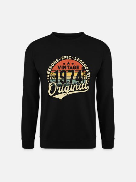 1974 Jahrgang Vintage Retro Geburtstag Geschenk - Unisex Pullover - Schwarz