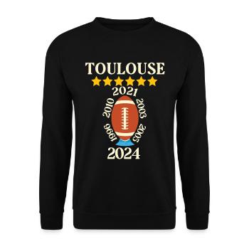Toulouse Rugby 6 Etoiles Sport Fierté - Sweat-shirt Unisexe - noir - Devant - Alina (178cm) & Michal (187cm)