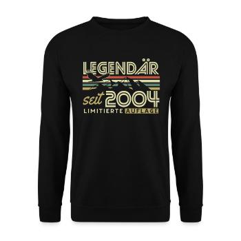 Légendaire Depuis 2004 Vintage Vintage Anniversaire - Sweat-shirt Unisexe - noir - Devant - Alina (178cm) & Michal (187cm)