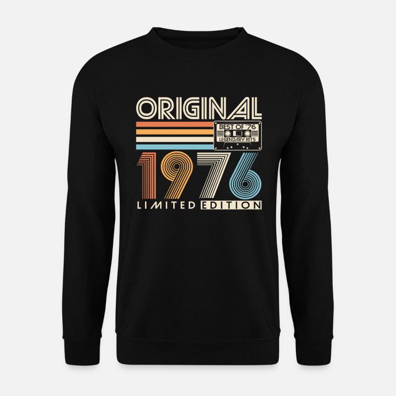 Original 1976 Vintage Jahrgang Retro Geburtstag - Unisex Pullover - Schwarz