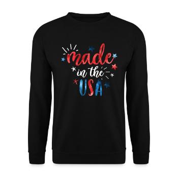 4. Juli Made in USA - Unisex Pullover - Schwarz - Vorne - Alina (178cm) & Michal (187cm)