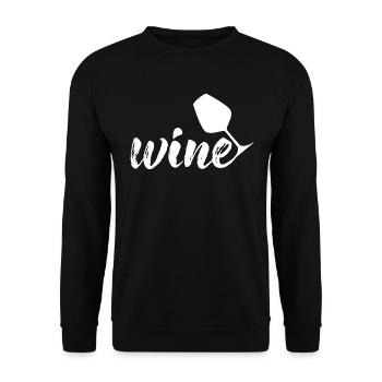 Wine, wine, #wein, wine white - Unisex Sweatshirt - black - Front - Alina (178cm) & Michal (187cm)