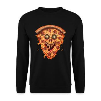 Monster Pizza | Pizza Monster - Sweat-shirt Unisexe - noir - Devant - Alina (178cm) & Michal (187cm)