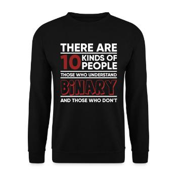 Es gibt 10 Arten von Menschen: Binär - Unisex Pullover - Schwarz - Vorne - Alina (178cm) & Michal (187cm)