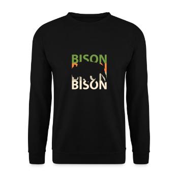 Bison - Unisex Pullover - Schwarz - Vorne - Alina (178cm) & Michal (187cm)