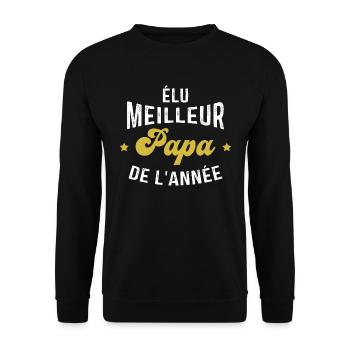 élu meilleur Papa de l'année - Sweat-shirt Unisexe - noir - Devant - Alina (178cm) & Michal (187cm)