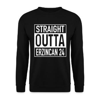 Straight OUTTA Erzincan - Unisex Pullover - Schwarz - Vorne - Alina (178cm) & Michal (187cm)