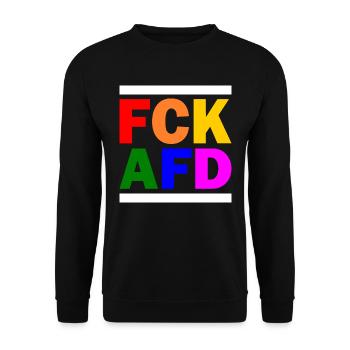 Fck afd - Unisex Pullover - Schwarz - Vorne - Alina (178cm) & Michal (187cm)