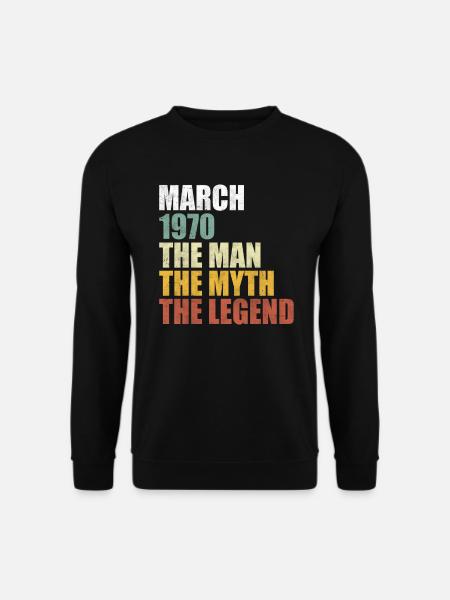 Geburtstag März 1970 - 50. Geburtstag Vintage - Unisex Pullover - Schwarz