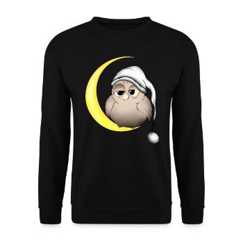 Owl - Unisex Sweatshirt - black - Front - Alina (178cm) & Michal (187cm)