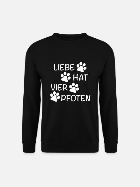 Liebe hat vier Pfoten - Unisex Pullover - Schwarz