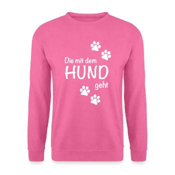 Die mit dem Hund geht - Unisex Pullover - Pink - Vorne