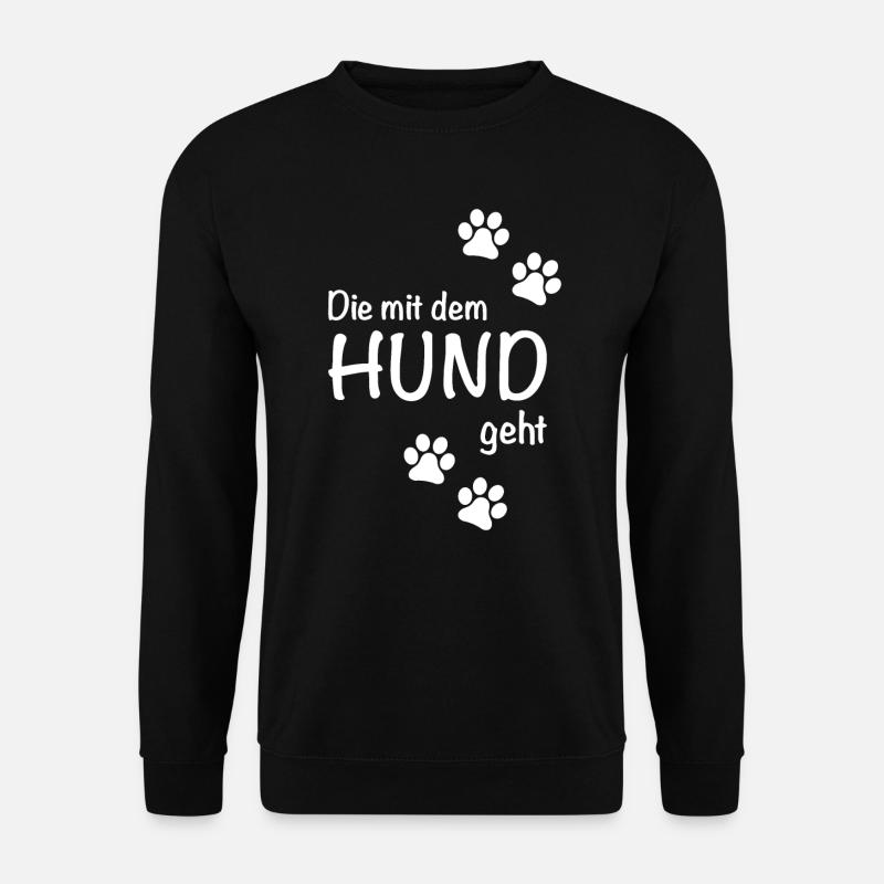 Die mit dem Hund geht - Unisex Pullover - Schwarz