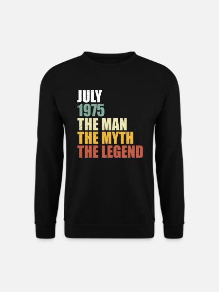 Juillet 1975 - Man Myth Legend Retro - Sweat-shirt Unisexe - noir