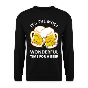 It's The Most Wonderful Time For A Beer I - Unisex Sweatshirt - black - Front - Alina (178cm) & Michal (187cm)