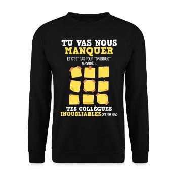 Future retraité départ collègue - Sweat-shirt Unisexe - noir - Devant - Alina (178cm) & Michal (187cm)
