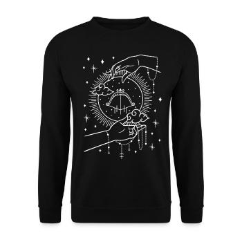 Sternzeichen Schütze - Unisex Pullover - Schwarz - Vorne - Alina (178cm) & Michal (187cm)