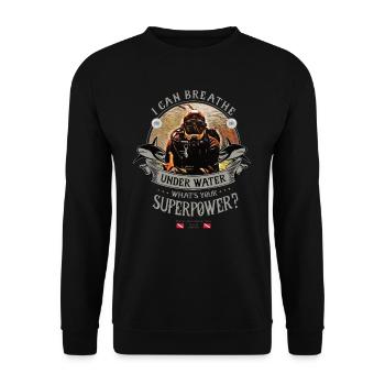I can underwater - Diving Gift - Unisex Sweatshirt - black - Front - Alina (178cm) & Michal (187cm)