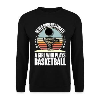 Basketball Basketballerin Frauen - Unisex Pullover - Schwarz - Vorne - Alina (178cm) & Michal (187cm)