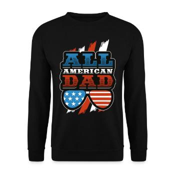 All American Dad Sunglasses 4th Of Juillet - Sweat-shirt Unisexe - noir - Devant - Alina (178cm) & Michal (187cm)