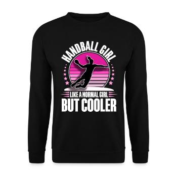 Handball Handballerin - Unisex Pullover - Schwarz - Vorne - Alina (178cm) & Michal (187cm)