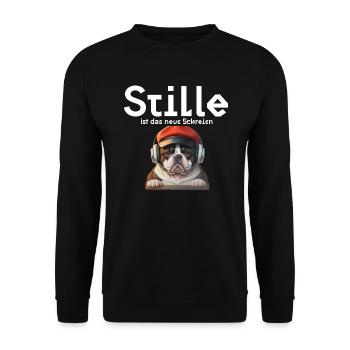 French Bull Dog - Stille ist das neue Schreien - Unisex Pullover - Schwarz - Vorne - Alina (178cm) & Michal (187cm)