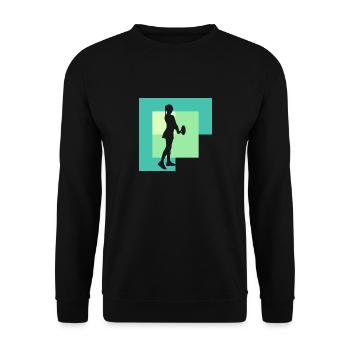 Tennis Tennisspieler Racket Slam - Unisex Pullover - Schwarz - Vorne - Alina (178cm) & Michal (187cm)