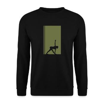 Yoga Yin Mantra - Unisex Sweatshirt - black - Front - Alina (178cm) & Michal (187cm)