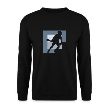 Lacrosse Crosse Lacrosse Racket box - Unisex Sweatshirt - black - Front - Alina (178cm) & Michal (187cm)