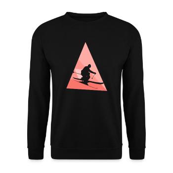 Ski Schnee Schifoan Schifahren - Unisex Pullover - Schwarz - Vorne - Alina (178cm) & Michal (187cm)
