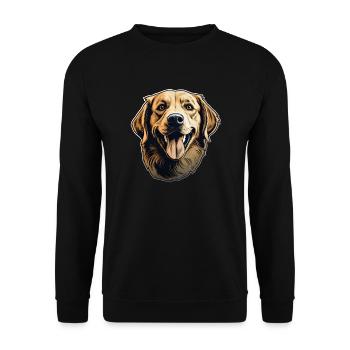 Hund Haustier Zunge Glücklich - Unisex Pullover - Schwarz - Vorne - Alina (178cm) & Michal (187cm)