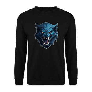 Werewolf, Dog, Monster, Beast, Beast, Mythical Animal, Moon - Unisex Sweatshirt - black - Front - Alina (178cm) & Michal (187cm)