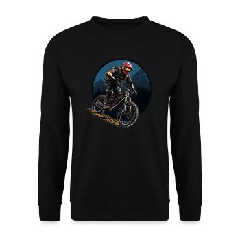 Mountain Bike Bicycle Hobby Leisure Sports Wilderness - Unisex Sweatshirt - black - Front - Alina (178cm) & Michal (187cm)