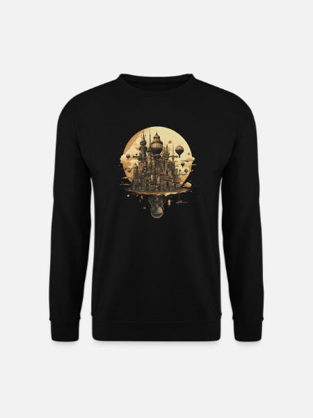 Ballon Gebäude Maschine Industrialisierung Insel - Unisex Pullover - Schwarz