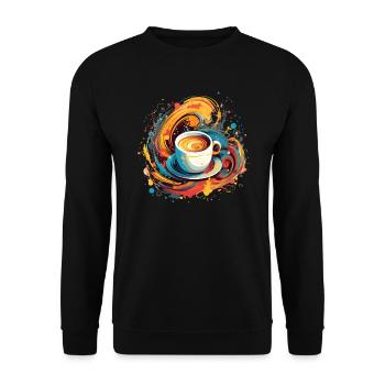 Kaffee Farbfleck Kunst Getränk Koffein Kunst - Unisex Pullover - Schwarz - Vorne - Alina (178cm) & Michal (187cm)