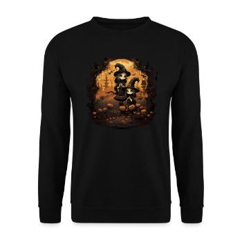 Halloween Hexen - Unisex Pullover - Schwarz - Vorne - Alina (178cm) & Michal (187cm)
