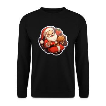 Santa Claus is cookies and strawberries - Unisex Sweatshirt - black - Front - Alina (178cm) & Michal (187cm)