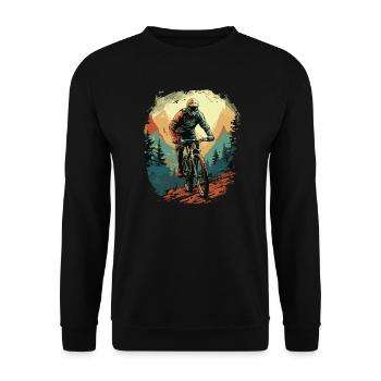Mountain Bike, Mountain, Bike, Stunt, Forest Terrain - Unisex Sweatshirt - black - Front - Alina (178cm) & Michal (187cm)