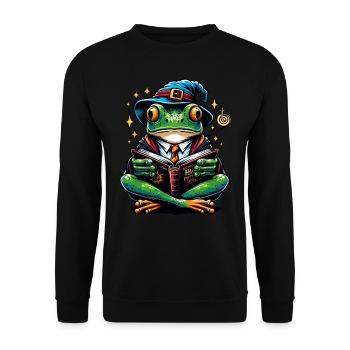 Frog Read Magic Magician - Unisex Sweatshirt - black - Front - Alina (178cm) & Michal (187cm)