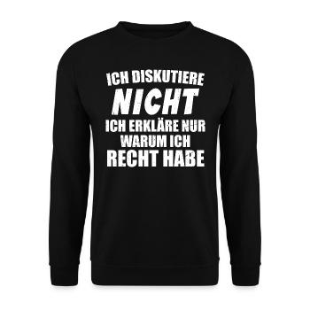 Klarheit in Worte - Unisex Pullover - Schwarz - Vorne - Alina (178cm) & Michal (187cm)