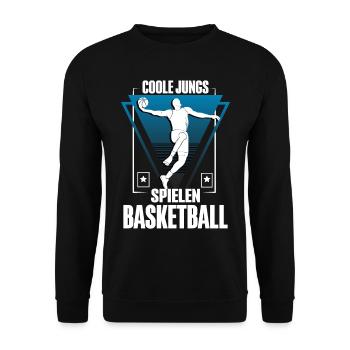 Coole Jungs Spielen Basketball - Unisex Pullover - Schwarz - Vorne - Alina (178cm) & Michal (187cm)