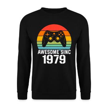 Cadeau Anniversaire 1979 Pour Tous les Gamers 1979 - Sweat-shirt Unisexe - noir - Devant - Alina (178cm) & Michal (187cm)