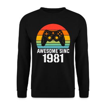 Cadeau Anniversaire 1981 Pour Tous les Gamers 1981 - Sweat-shirt Unisexe - noir - Devant - Alina (178cm) & Michal (187cm)