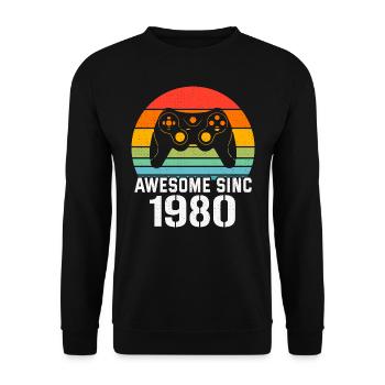Cadeau Anniversaire 1980 Pour Tous les Gamers 1980 - Sweat-shirt Unisexe - noir - Devant - Alina (178cm) & Michal (187cm)