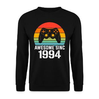 1994 Birthday Gift For All Gamers 1994 - Unisex Sweatshirt - black - Front - Alina (178cm) & Michal (187cm)