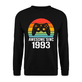 1993 Birthday Gift For All Gamers 1993 - Unisex Sweatshirt - black - Front - Alina (178cm) & Michal (187cm)
