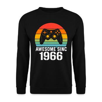 1966 Birthday Gift For All Gamers 1966 - Unisex Sweatshirt - black - Front - Alina (178cm) & Michal (187cm)