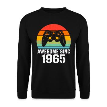1965 Birthday Gift For All Gamers 1965 - Unisex Sweatshirt - black - Front - Alina (178cm) & Michal (187cm)