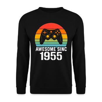 1955 Birthday Gift For All Gamers 1955 - Unisex Sweatshirt - black - Front - Alina (178cm) & Michal (187cm)